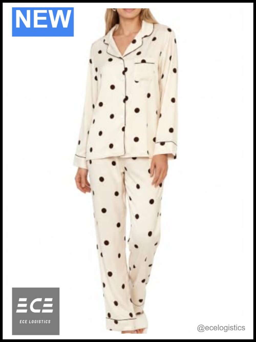 Women's Long Sleeve Pajama Set with Pockets Soft Lounge Sleepwear